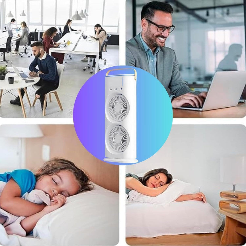 Portable Mini Air Cooler Fan with Double-Ended Spray Cooling & Remote Control Cooling Fan All in one Cooler